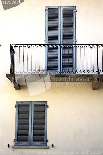 Image of terrace europe       in  the milano old   window   grate