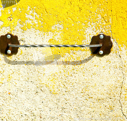 Image of milan  in italy old church concrete wall  brick   metal