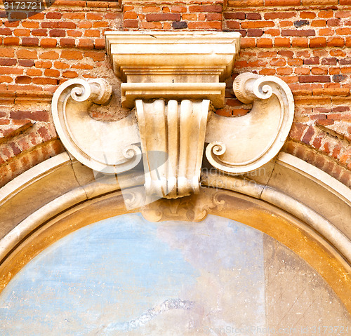 Image of line abstract   italy   tradate varese  old wall and   window of