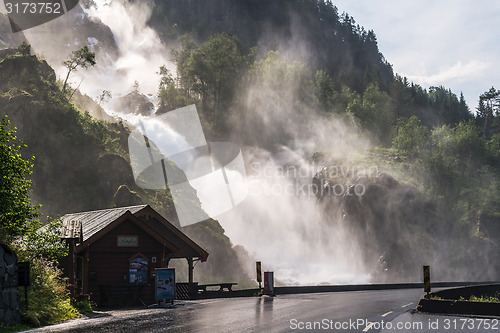 Image of Latefossen (Latefoss) - one of the biggest waterfalls in Norwa