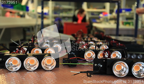 Image of LED lights in manufacturing