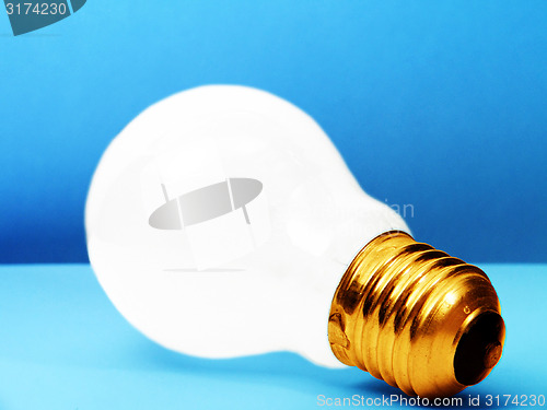 Image of White BULB - blue background