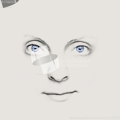 Image of Close-up of a beautiful girl\'s face