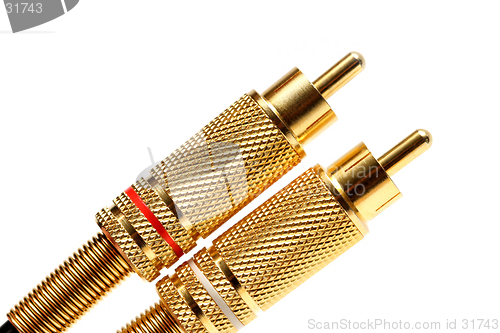 Image of stereo audio jacks gold plated