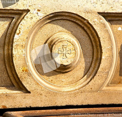 Image of old  milan      in concrete wall  brick      abstract  backgroun