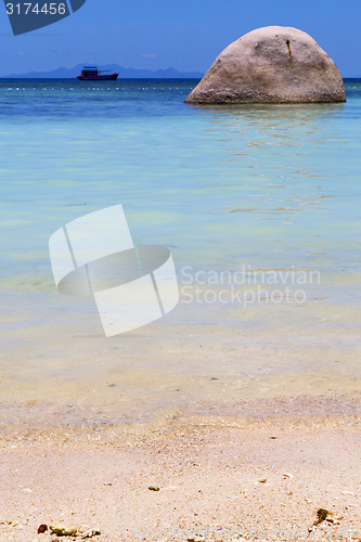 Image of asia in the  kho tao bay isle white  beach    rocks house  