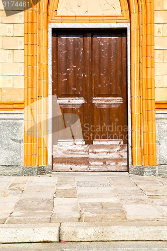 Image of  italy  lombardy    in  the  ortese   old   church  closed brick