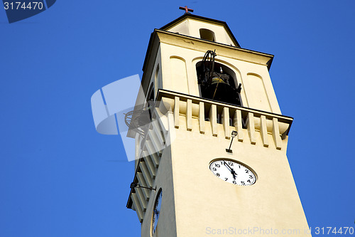 Image of olgiate   old abstract in  italy   church tower bell sunny day 