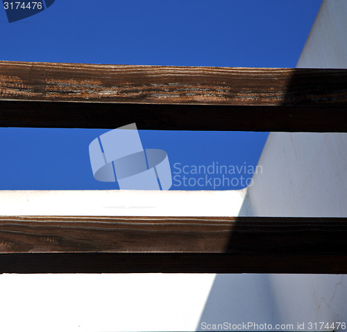 Image of piece of brown    roof in the sky  lanzarote spain