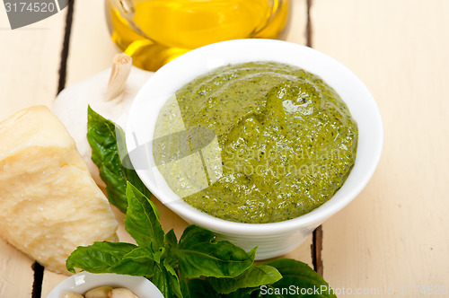Image of Italian basil pesto sauce ingredients