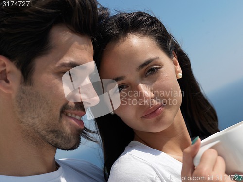 Image of happy young romantic couple have fun arelax  relax at home