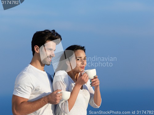 Image of happy young romantic couple have fun arelax  relax at home