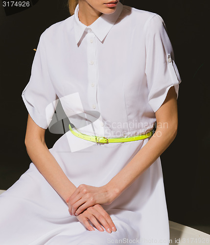 Image of Fashion photo of woman. Girl posing. 