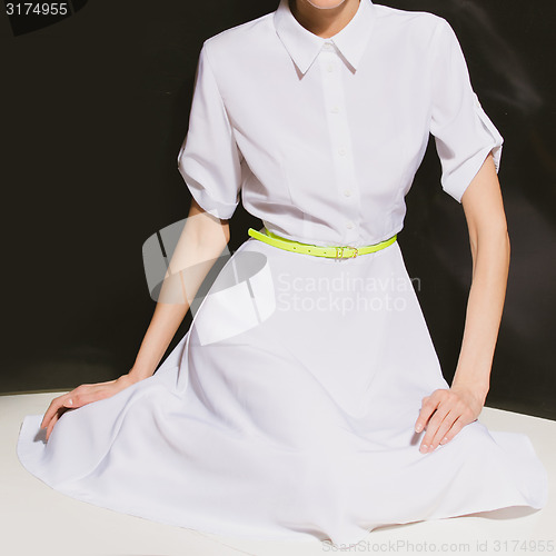 Image of Fashion photo of woman. Girl posing. 