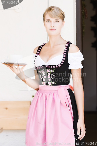 Image of Bavarian woman in a dirndl