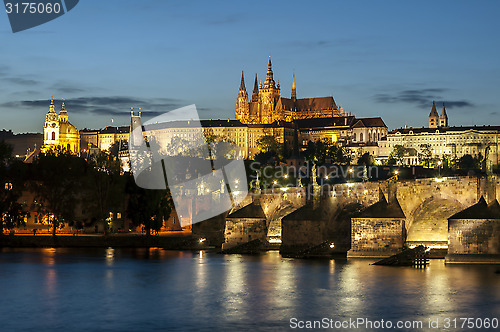 Image of Prague at night.