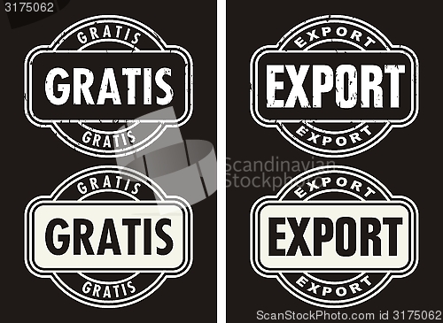 Image of Business Set Stamps Export and Gratis