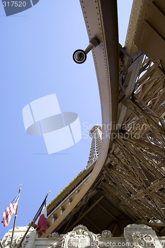 Image of Unique Perspective on the Replica of Eiffel Tower