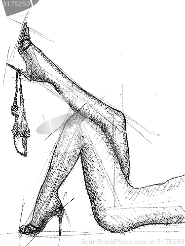 Image of Sketch of Female Foot