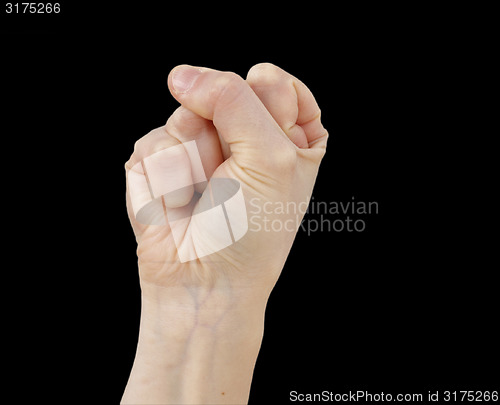 Image of White hand on black