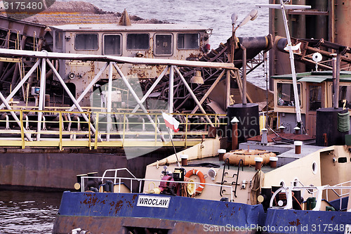 Image of Ships moored at a shipyard