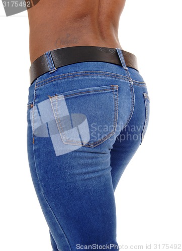 Image of Closeup of woman\'s butt.