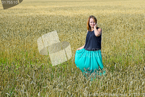 Image of Portrait of female in field