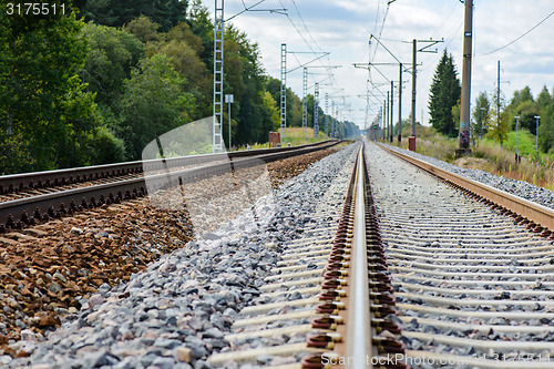 Image of Railroad track vanishing into the distance