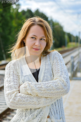 Image of Portrait of young beautiful woman