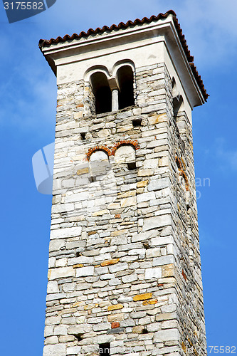 Image of in varano borghi  old abstract  church tower bell sunny day 