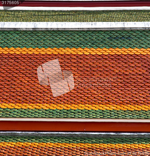 Image of thailand abstract cross  palaces in the temple  bangkok  asia 