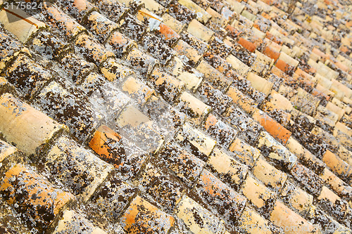 Image of old moroccan  tile roof in the 