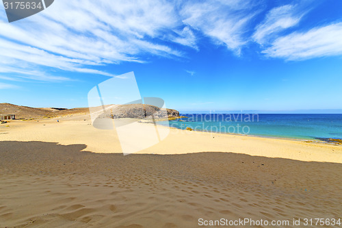 Image of white coast lanzarote  in spain  swimming