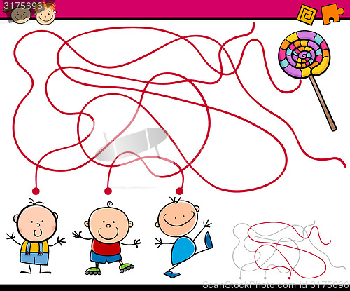 Image of paths or maze cartoon game