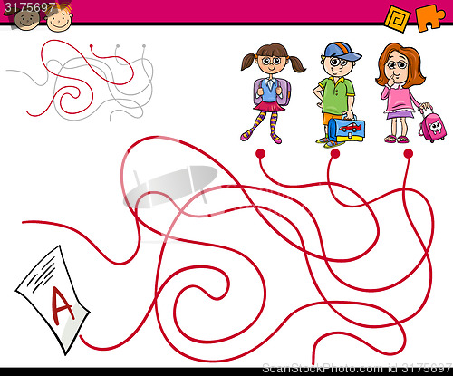 Image of paths or maze cartoon game