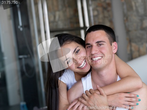 Image of couple relax and have fun in bed