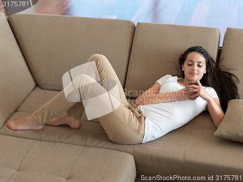 Image of couple relax and have fun in bed