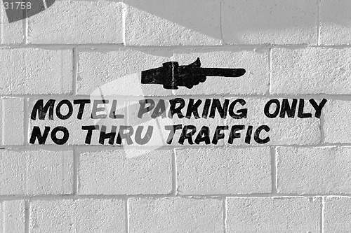 Image of motel parking only