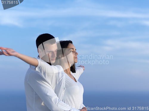 Image of happy young romantic couple have fun arelax  relax at home