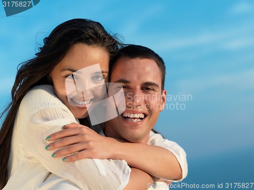 Image of happy young romantic couple have fun arelax  relax at home