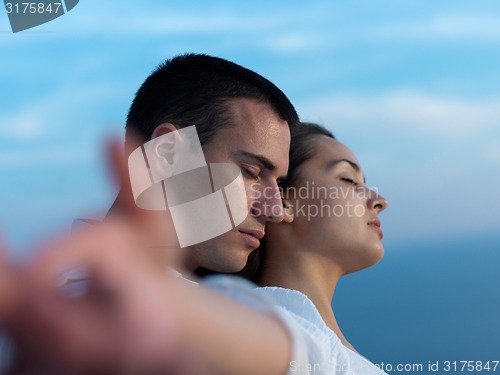 Image of happy young romantic couple have fun arelax  relax at home