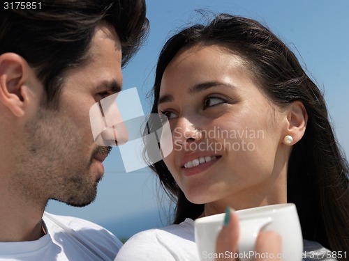Image of happy young romantic couple have fun arelax  relax at home