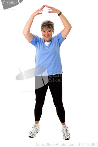 Image of Old woman exercising