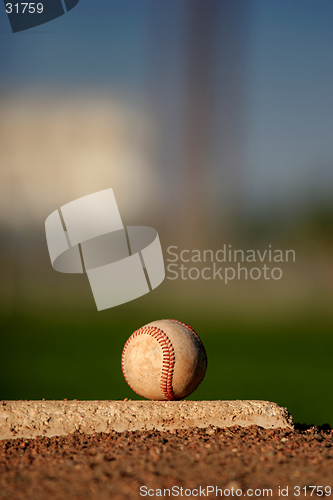 Image of baseball on pitcher's mound