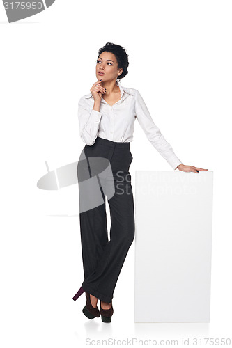 Image of Business woman with blank white board