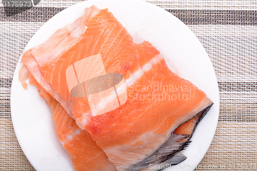 Image of Slice of red fish salmon