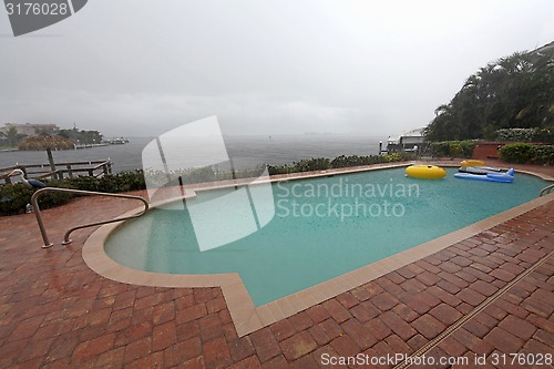 Image of Swimming Pool whilst Raining