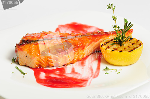 Image of Grilled salmon steak 