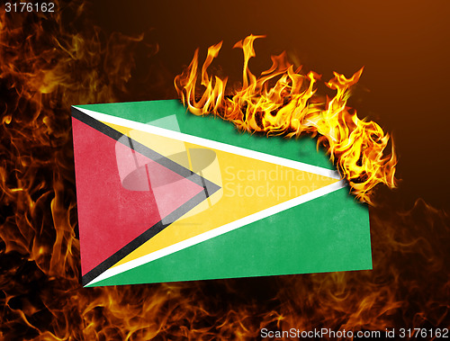 Image of Flag burning - Guyana