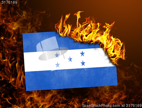 Image of Flag burning - Honduras